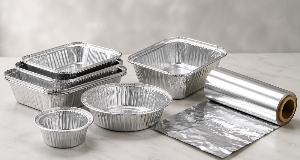 Aluminium foil containers and rolls