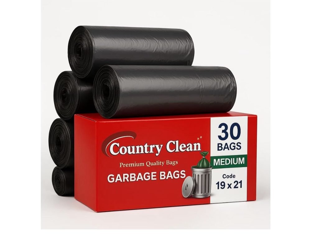Country Clean garbage bag rolls with retail box